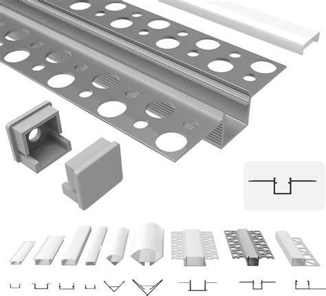 Aluprofil 6x1 Meter Aluminium Trockenbau Profil Leiste eloxiert für LED