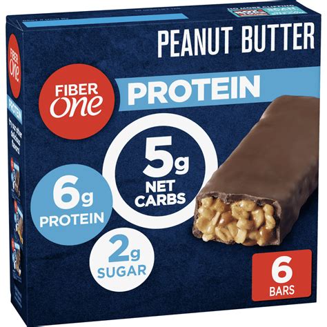 Fiber One Protein Bar Peanut Butter Chewy Bars 6g Protein Snacks 5