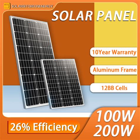 【100w 200w】200 Watt Solar Panel Monocrystalline Silicon High Efficiency