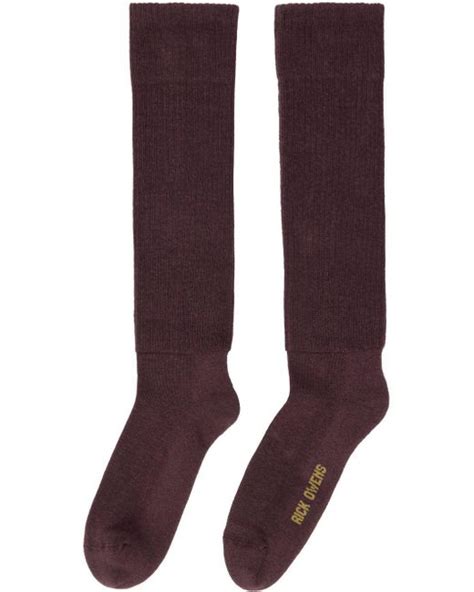 Rick Owens Yellow Knee High Socks In Purple For Men Lyst