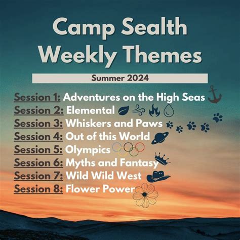 They’re Here! Camp Sealth’s Weekly Themes for Summer 2024! – Camp Fire ...