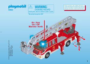 Mode demploi Playmobil set 9463 Rescue Camion de pompiers avec échelle