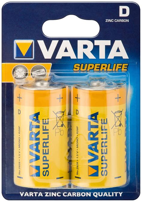 Varta Longlife 1 5V Zink Kohle Mono Batterien 2erPack Amazon De