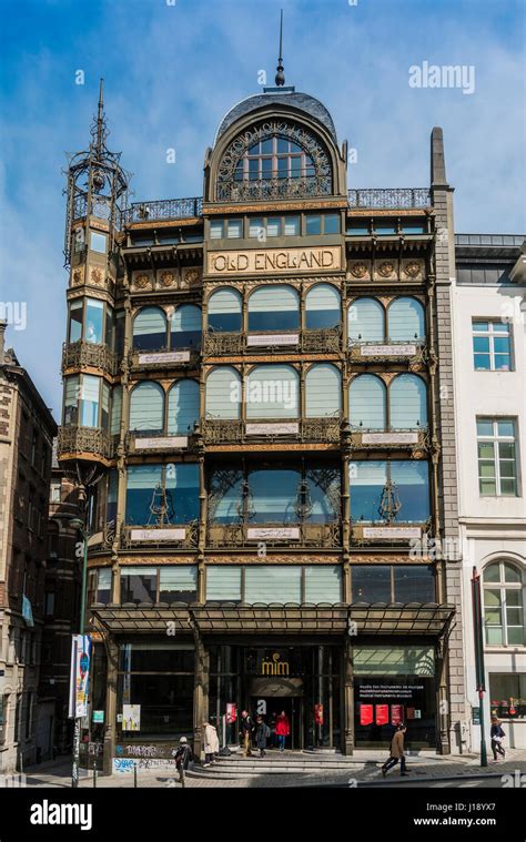 Exterior View Of The Art Nouveau Style Old England Building Brussels