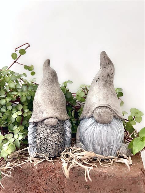 Garden Gnome Couple Statues Gnome Pair Concrete Gnome Garden Statues