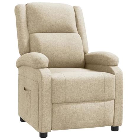 Omabeta Fauteuils Fauteuil inclinable TV Crème Tissu Meubles haut