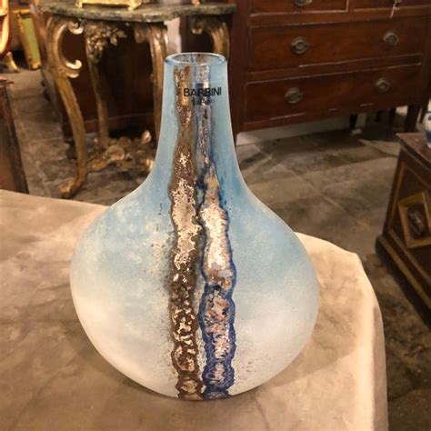 Alfredo Barbini Scavo Blue Murano Glass Vase Circa 1970 At 1stdibs