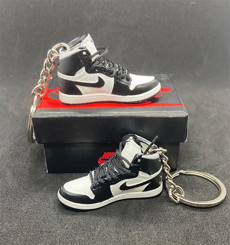 Jordan 1 Retro Black White 2014 3d Mini Sneakers Pair Etsy