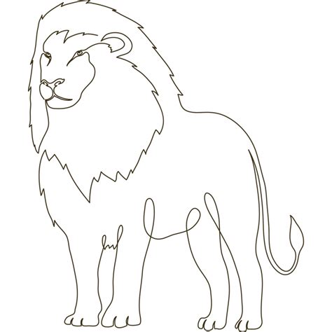 wild lion line drawn 24098531 PNG