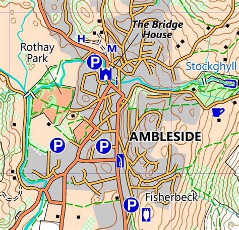 ambleside  surrounding fells laser mountain maps