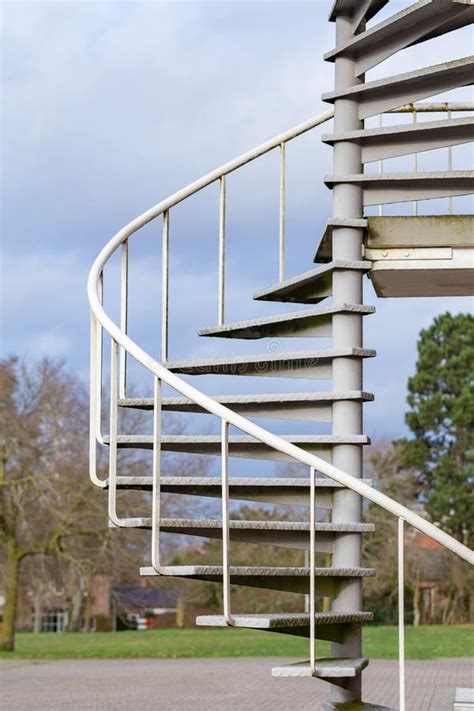 Spiral metal staircase stock photo. Image of architecture - 211068696