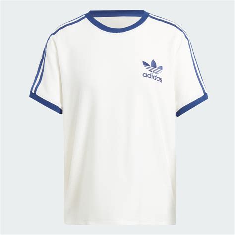 Women S Clothing Terry 3 Stripes Tee White Adidas Egypt