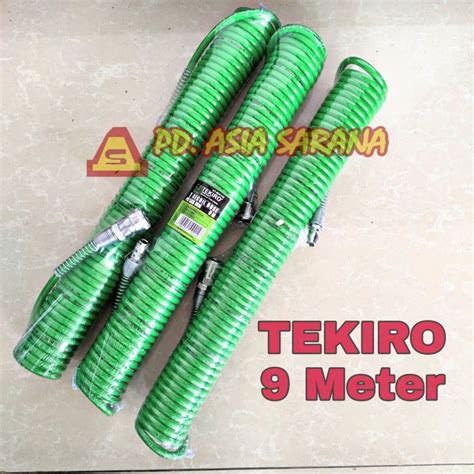 M Hijau Selang Angin Kompresor Spiral Tekiro Air Recoil Hose