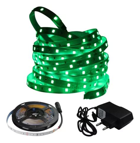 Fita Led Verde Rolo De M Leds Fonte Tens O De Opera O V