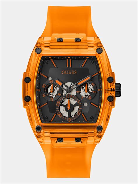 GUESS Reloj multifunción de silicona Hombre