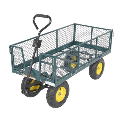 Vestil Steel Landscape Cart With Fold Down Side 53 In X 24 In X 26 In