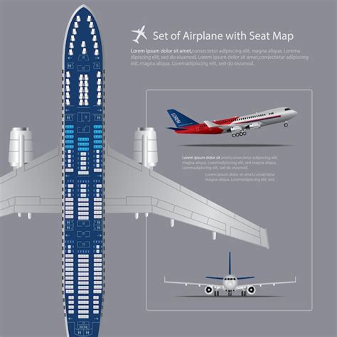 Premium Vector | Set of Airplane with Seat Map Isolated Vector Illustration