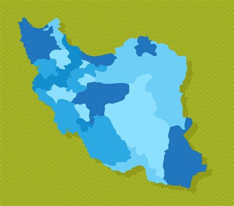 Carte De L Iran Avec Des R Gions Carte Politique Bleue Illustration