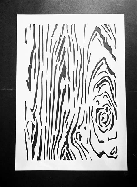 Stencil A4 29cm X 21cm Wood Grain Bark Tree Nature Layering Ebay