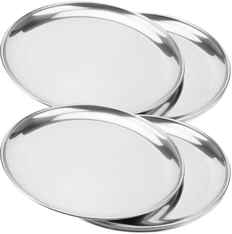 Amazon Funsuei Pcs Inches Stainless Steel Dinner Plates