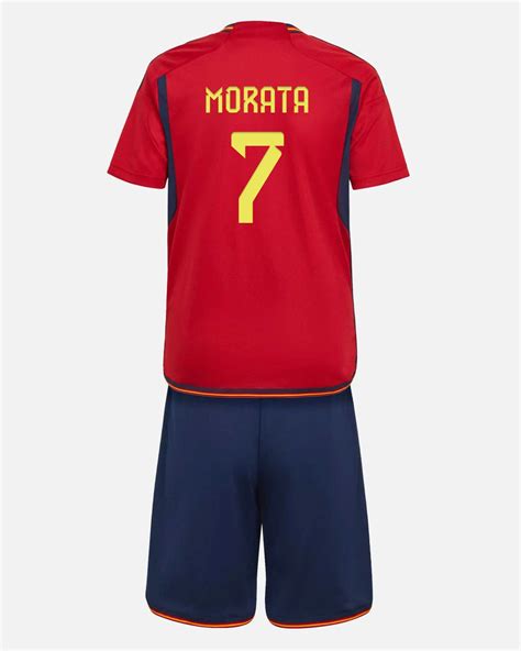 Conjunto 1ª España Para El Mundial Qatar 2022 De Morata Para Niño