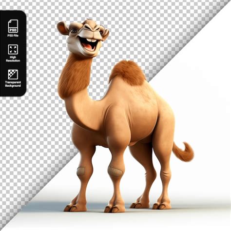 Premium PSD Psd 3d Character Camel Isolated On Transparent Background