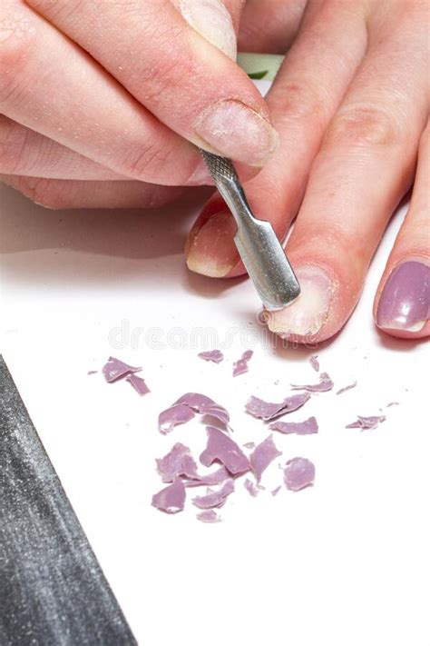 Removal of Extended Nails from the Girl`s Fingers Mechanically Using an ...