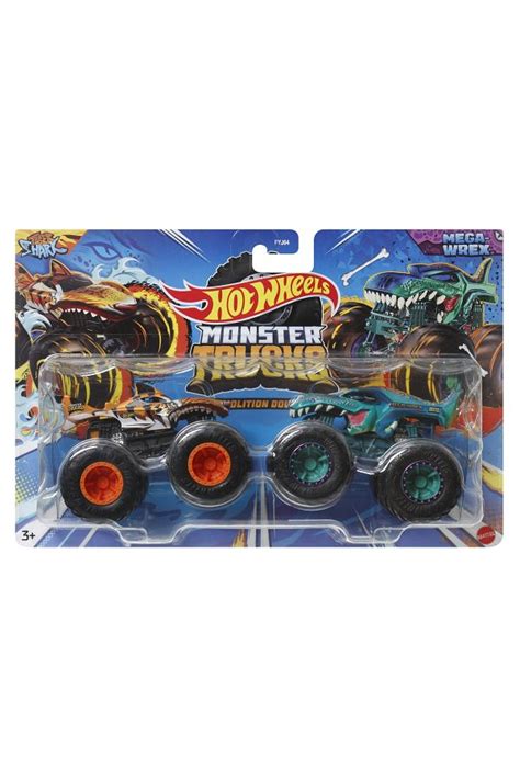Mattel Hot Wheels Monster Truck Set Masini Tiger Shark Si Mega Wrex