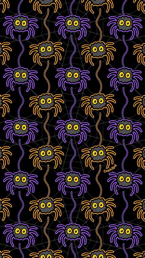 Spooky Cute Creepy Halloween Spiders Seamless Repeat HD phone wallpaper ...