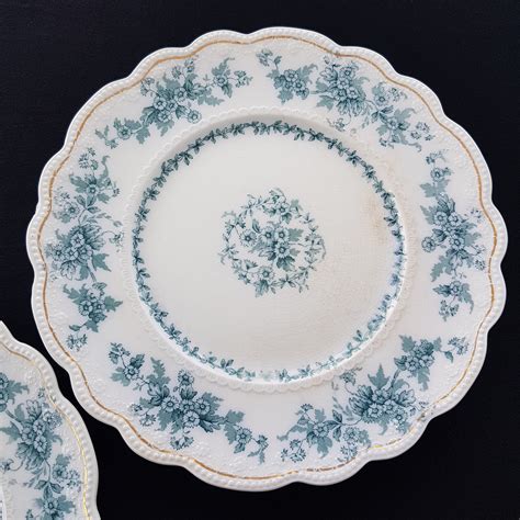 Antique Transferware Dinner Plates Wh Grindley Eileen Set Of