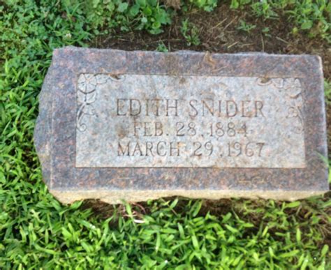 Edith Walker Snider 1884 1967 Mémorial Find a Grave