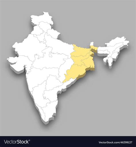 Eastern zone location within india map Royalty Free Vector