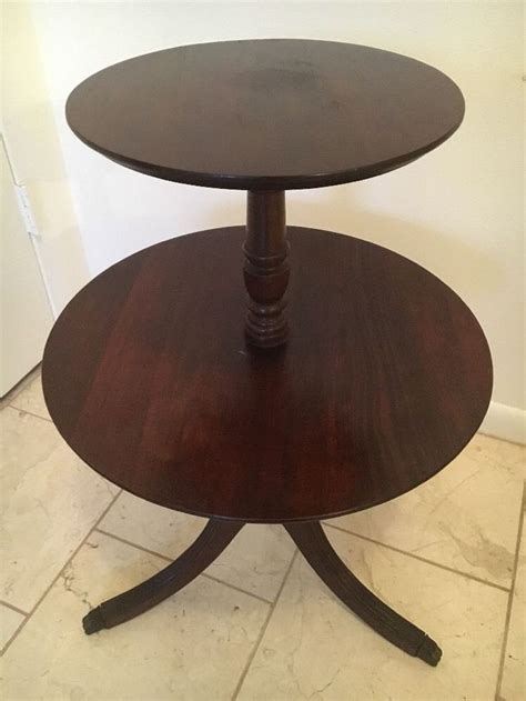 Vintage Mahogany 2 Tier Round Occasional Side End Night Table Etsy