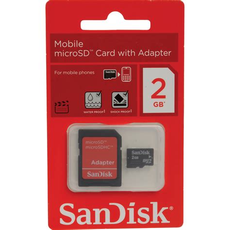 Sandisk 2gb Microsd Memory Card Class 4 With Sd Sdsdqm 002g B35a