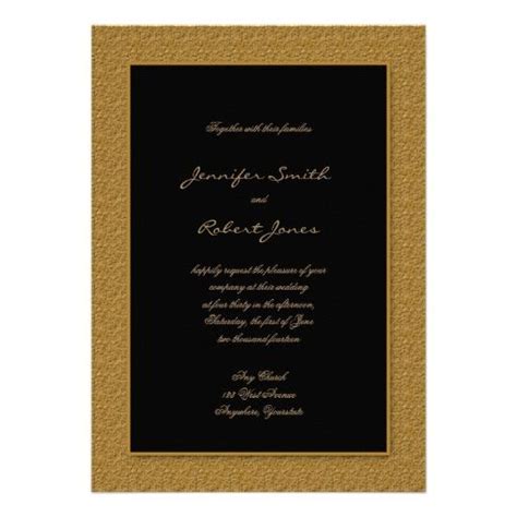 Black and Gold Scroll Accent Wedding Invitation | Zazzle | Invitations ...