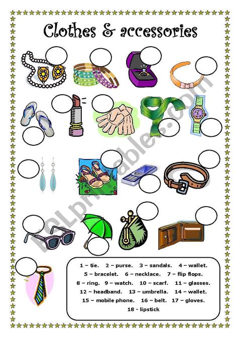 Clothes And Accessories ESL Worksheet By Trixie1973