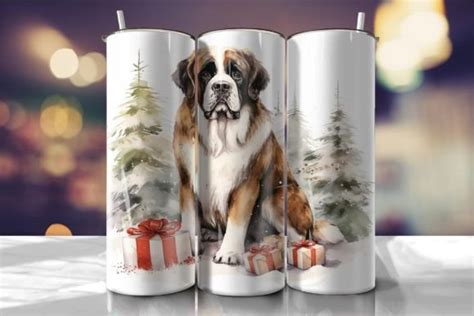 Saint Bernard Santa Tumbler Wrap Graphic By R Ray Design Creative Fabrica