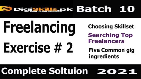 Digiskills Freelancing Exercise 2 Batch 10 Solution Freelancing