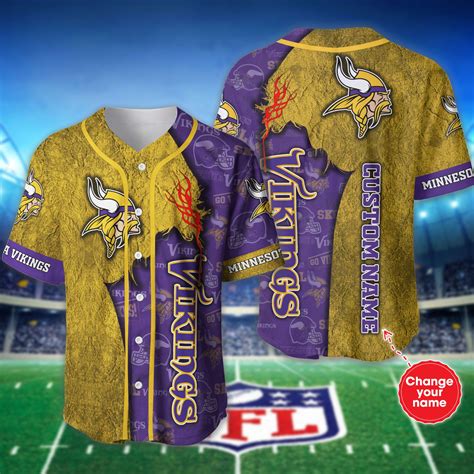 Personalized Minnesota Vikings Baseball Jersey shirt for fans -Jack sport shop