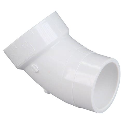 NIBCO 4 In PVC DWV 45 Degree Spigot X Hub Street Elbow Fitting