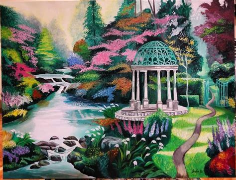 Paradise garden Painting by Natasa Despotovic | Saatchi Art