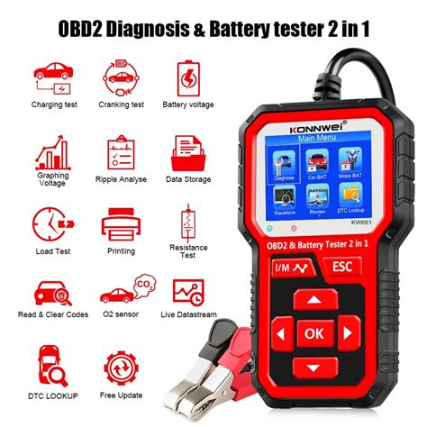 Konnwei Ferramenta De Diagn Stico Do Carro Testador De Bateria Da