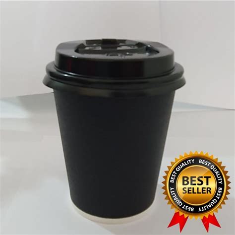 Jual Paper Hot Cup Black 8 Oz 240 Ml Lid Tutup Cup Isi 50 Set Shopee Indonesia