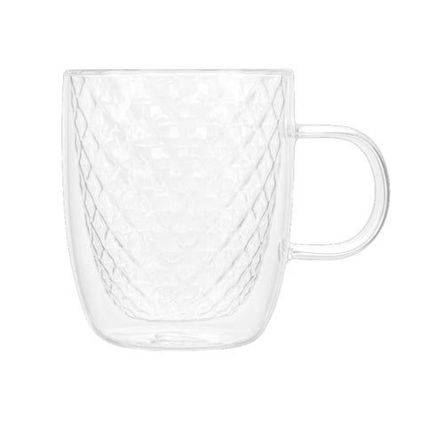 Elle Decor Set Of 2 Insulated Coffee Mug 13 Oz Double Wall Diamond