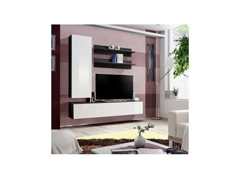 Ensemble Meuble Tv Mural Fly H De Haute Brillance 160x170x40 Cm Corps