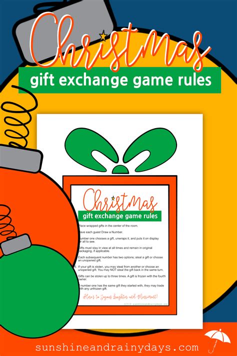 Christmas Gift Exchange Game Rules - Sunshine and Rainy Days