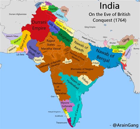 India on the Eve of British Conquest : r/MapPorn