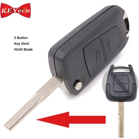 Keyecu Folding Remote Key Shell Case Button For Opel Agile Vectra