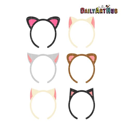 Cat Ear Hairbands Clip Art Set – Daily Art Hub // Graphics, Alphabets & SVG