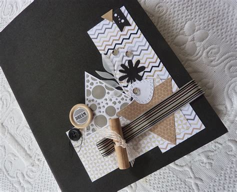 Tout Chic En Kraft Noir And Blanc Et …métal Mini Albums Scrapbook